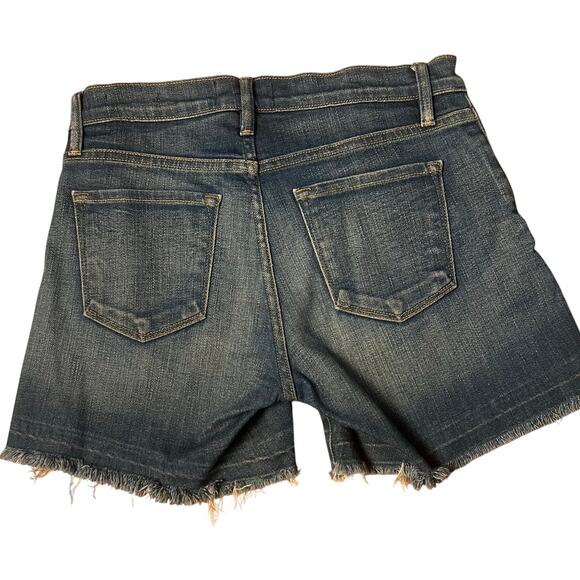 FRAME Denim Le Cutoff Stretch Denim Frayed Hem 5" Shorts Size 24 - Picture 2 of 3